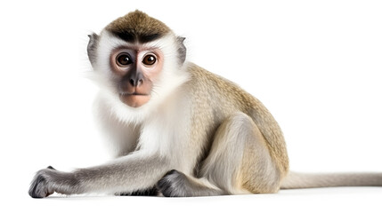 Un singe sur fond blanc. 