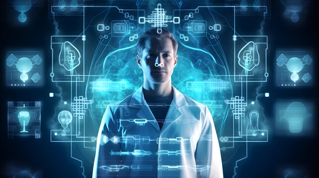Un docteur faisant une analyse de donn&eacute;e d'un patient.