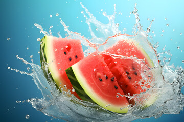 Watermelon fruits fresh product showcase illustration