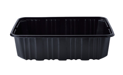 Empty black plastic container transparent png