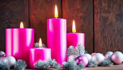Obraz na płótnie Canvas Christmas candles and decorations.