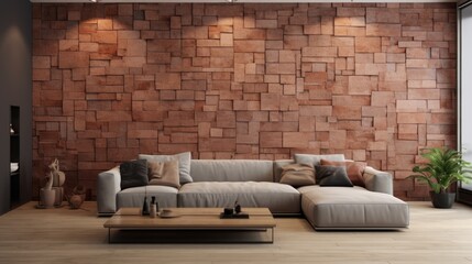 Contemporary wall made of bricks.