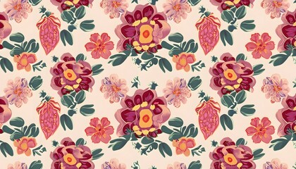 seamless pattern with flowers. Pattern, flower, seamless, floral, rose, vintage, wallpaper, vector, design, nature, illustration.