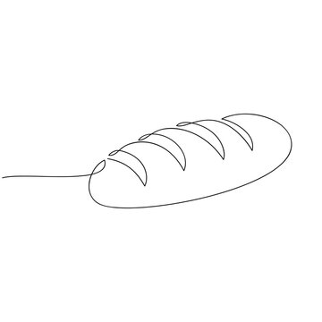 recommend clip art: Bread loaf line continuous drawing. Food vector illustration. Hand drawn linear silhouette icon. Minimal design element for print, banner, card, product logo, brochure, menu, bakery shop.