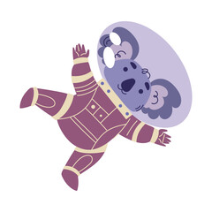 Cute Kolala Astronaut Character in Space Suit Vector Illustration