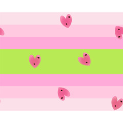 Seamless multicolored pattern of watermelon hearts