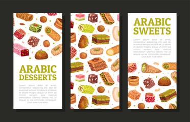 Eastern and Arabic Sweets Banner Design Vector Template