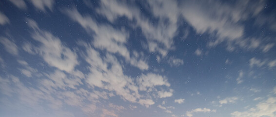 Night  starry sky background with clouds .