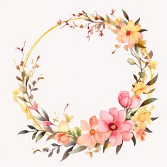 Watercolor floral frame