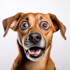 Surprised dog with Huge Eyes