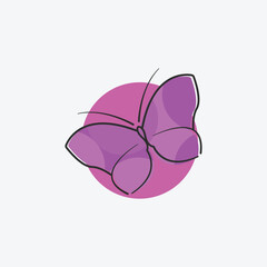 butterfly logo icon line art design, butterfly image simple illustration