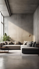 Modern living room with sofa. Generative AI