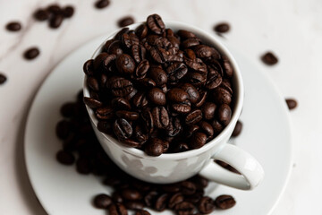 coffee beans in a cup