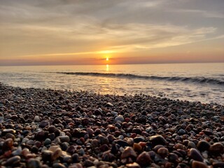 Zachód słońca w Ustroniu Morskim nad Bałtykiem