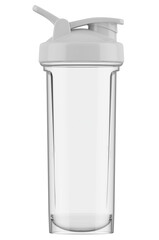 Clear plastic 32oz sports protein shaker mixer 3D Rendering