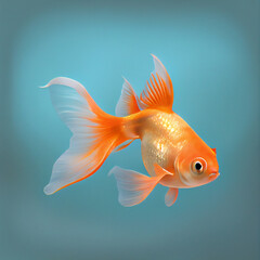 goldfish isolated on a dark background