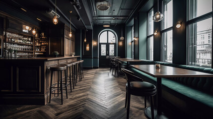 Timeless Charm Unveiled: Step Inside the Enchanting Ambiance of an Old Rustic English Pub! Still Life, Interior