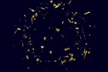 Abstract golden confetti. Decorative element. Luxury background for your design.