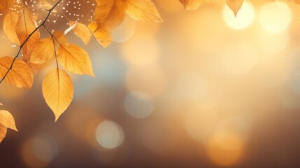 Autumn background with falling leaves