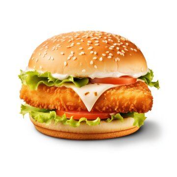 Fresh fishburger isolated