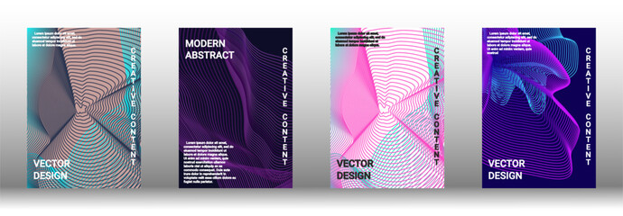 A set of modern abstract covers with abstract gradient linear waves.