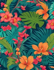 Zelfklevend Fotobehang tropical seamless pattern © Shoaib