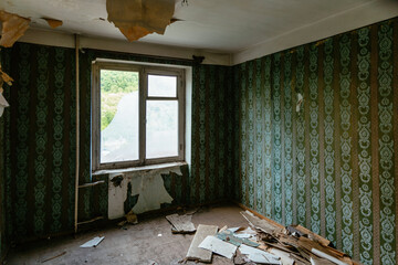 Old empty abandoned ruined apartment