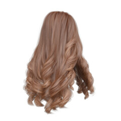 Fototapeta premium 3d rendering mahogany dark ginger wavy princess hair isolated 