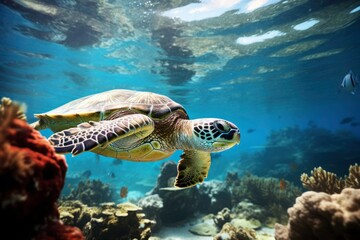 Green Sea Turtle, Coral Reef