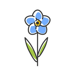 Obraz na płótnie Canvas Forget me not flower. Modern graphic design geometric element. Simple contour vector illustration for cosmetics, perfumeries and food packaging.