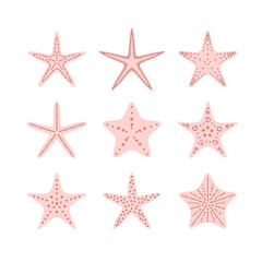 Fototapeta na wymiar Cute illustration of starfish for summer design. Starfish design element isolated on white background.