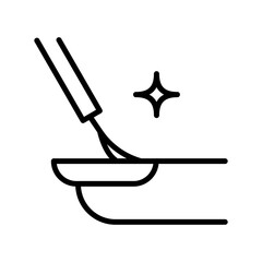 Nail polishing linear icon. Finger with manicure. Thin line illustration. Nail varnish brush contour symbol. Outline vector isolated on white background.