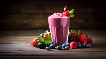 Refreshing Fruit Smoothie: Vibrant High-Resolution Image of Nutritious Blended Beverage