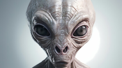 Naklejka premium Alien. Close-up of Light-Skinned Alien