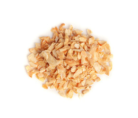 Dry Garlic Slices, Crispy Fried Cloves Pile Closeup, Roasted Grilled Garlic Flakes, Clove Chip Group