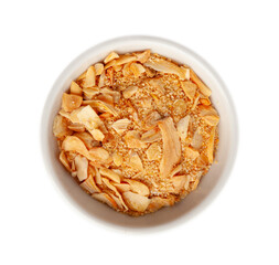 Dry Garlic Slices, Crispy Fried Cloves Pile Closeup, Roasted Grilled Garlic Flakes, Clove Chip Group