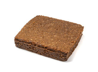 Black Bread Slices Isolated, Brown Organic Cereal Bread Pieces, Sliced Black Loaf Slices, Rye Bread