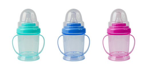 Baby Cup, Blue Baby Bottle with Pacifier, Little Children Equipment, Plastic Children's Sippy...