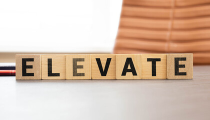 the word of ELEVATE on building blocks concept