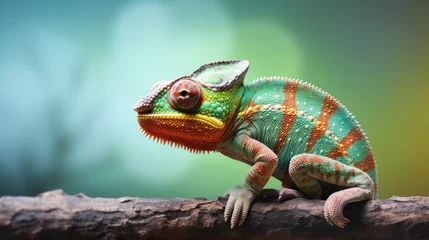 Fotobehang Vivid chameleon background © olegganko