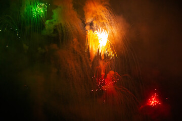 Fireworks. Background fire. Holidays. Festival. Celebration. Photo. Bokeh. Photo