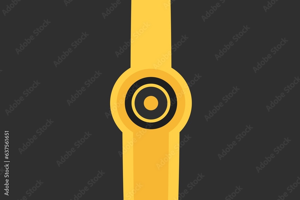 Fototapete illustration of a black and yellow background with a hole in the middle and space for text.