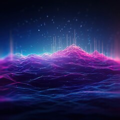 Abstract futuristic background with pink blue,violet, pink glowing neon lines. Ai generated 