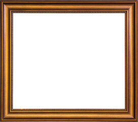 Old vintage picture frame on transparent background. wooden frame for the picture. PNG