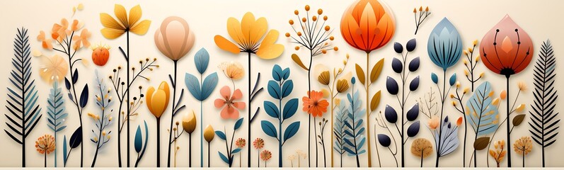 Botanical set, generative ai