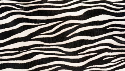 Gordijnen Zebra skin texture, wallpaper for zebra print, zebra fur, zebra skin rug, Generative AI © Eduardo