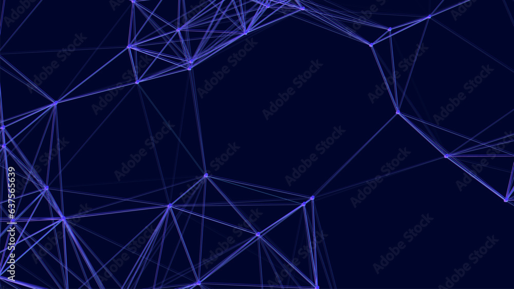 Poster abstract background with moving dots and lines. network connection structure. vector futuristic illu