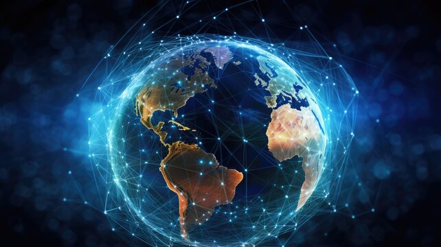 A globe with interconnected communication lines, symbolizing the global reach and instant connections facilitated by online communication