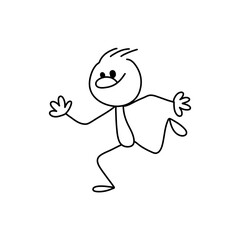 Vector stickman cartoon character illustration.