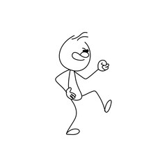 Vector stickman cartoon character illustration.